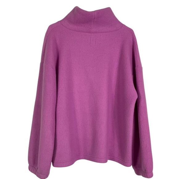GAP Polar Fleece Pullover Turtleneck Sweatshirt in Intense Orchid, women's XL - Picture 5 of 8